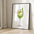 Plakat bez ramy 50x70 - Limonkowy drink w letnim stylu - drink, limonka