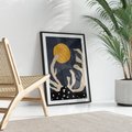 Plakat w ramie 30x40 - Tajemniczy Księżyc - nowoczesna sztuka, plakat - rama czarna
