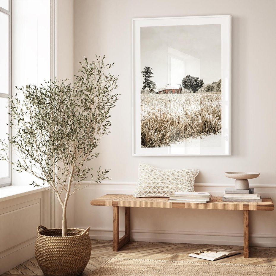 Plakat bez ramy 50x70 - Idylliczna Zima - zima, krajobraz zimowy