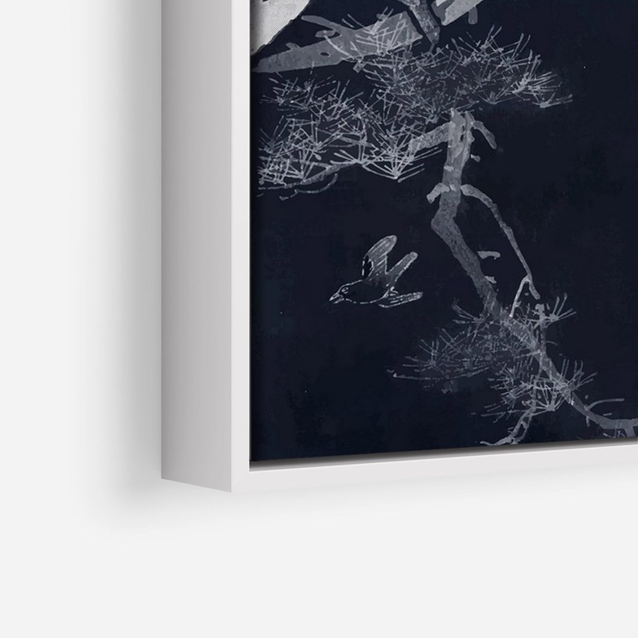 Obraz w ramie 50x70 - Japońskie Pawie - japońska grafika, pawie - rama biała