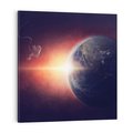 Obraz na płótnie 40x40 - Kosmiczne spotkanie: ziemia i słońce - kosmos, ziemia