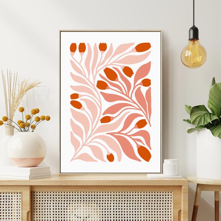 Obraz w ramie 80x120 - Nieskrępowane wyobraźnie kolorów - kwiaty, pastelowe kolory - rama drewno