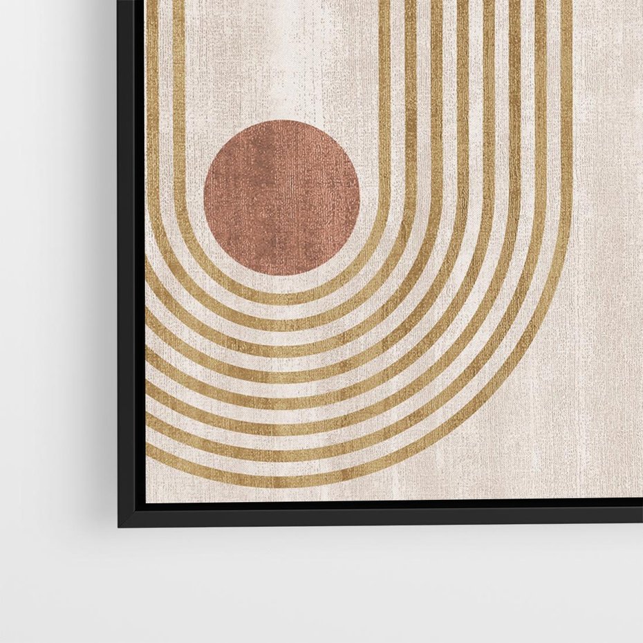 Obraz w ramie 50x50 - Melodia ukrytych snów - retro grafika, styl mid-century - rama czarna