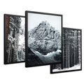 Zestaw obrazy w ramie 30x40 galeria - Zima, w, górach, las, widok - rama czarna