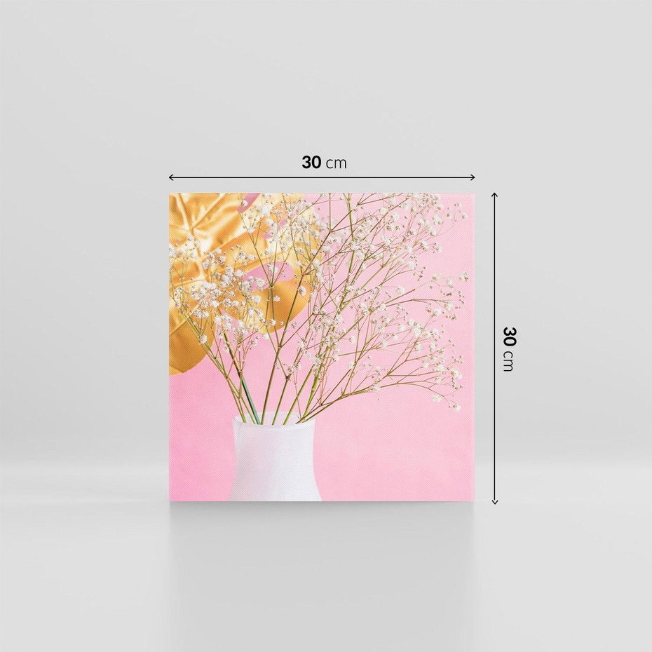 Obraz na płótnie 30x30 - Przyjemność Złotej Natury - złote, liście