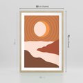 Plakat w ramie 50x70 - Sztuka Zachodu Słońca: Nowoczesna Sceneria - plakat, nowoczesna grafika - rama drewno