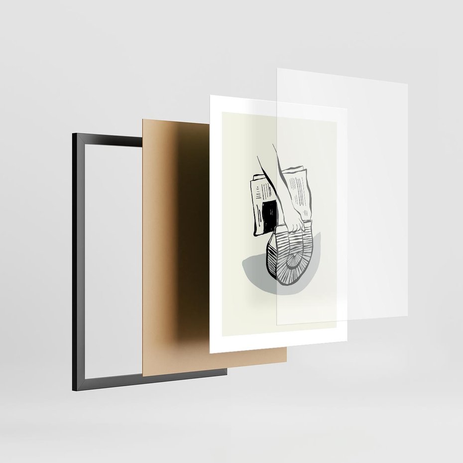 Plakat w ramie 30x40 - Szkicowe Gazetowe Inspiracje - grafika, szkic - rama czarna