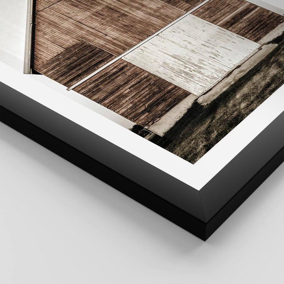 Plakat w ramie 40x50 - Rustykalny Drewniany Domek - domek, drewniany dom - rama czarna