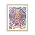 Plakat w ramie 40x50 - Cyrkulująca Harmonia - kolorowe etniczne wzory, tęczowe żywe kolory - rama drewno