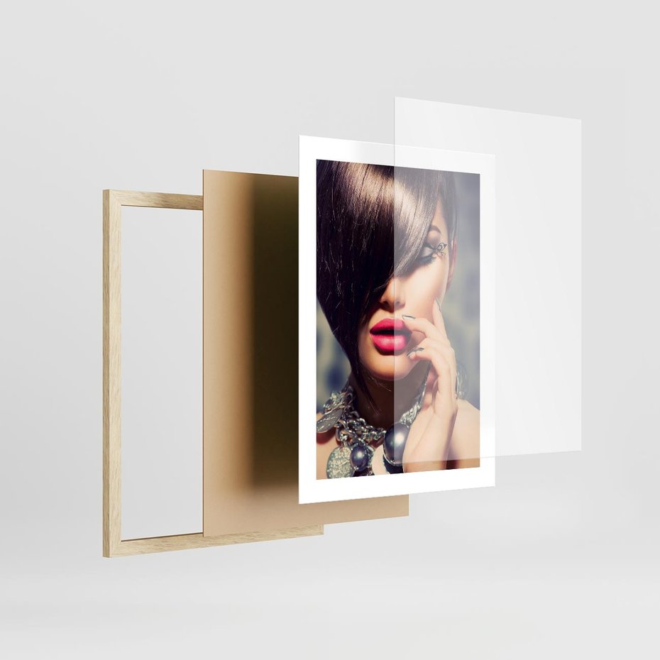 Plakat w ramie 30x40 - Kobiecy urok w makijażu i fryzurze - makijaż, fryzura - rama drewno