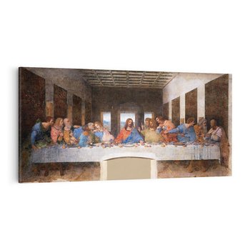 Obraz na płótnie 140x70 - "Ostatnia Wieczerza" (1495-1498) Leonardo da Vinci - Reprodukcja - reprodukcja, obraz na płótnie