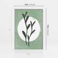 Obraz w ramie 50x70 - Kształty Zielonego Ukojenia - zielony plakat, roślinne motywy - rama biała