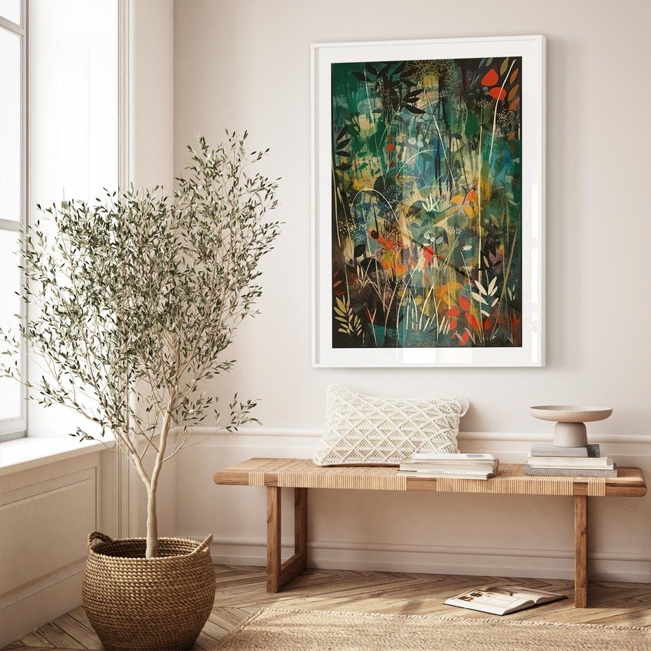 Plakat bez ramy 50x70 - Abstrakcyjne Wariacje Form - abstrakcyjny obraz, mnogość kolorów