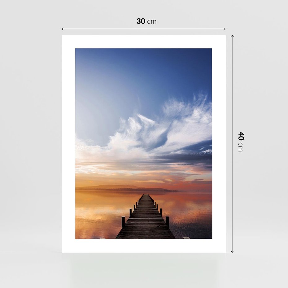 Plakat bez ramy 30x40 - Magia Chwili - pomost, zachód