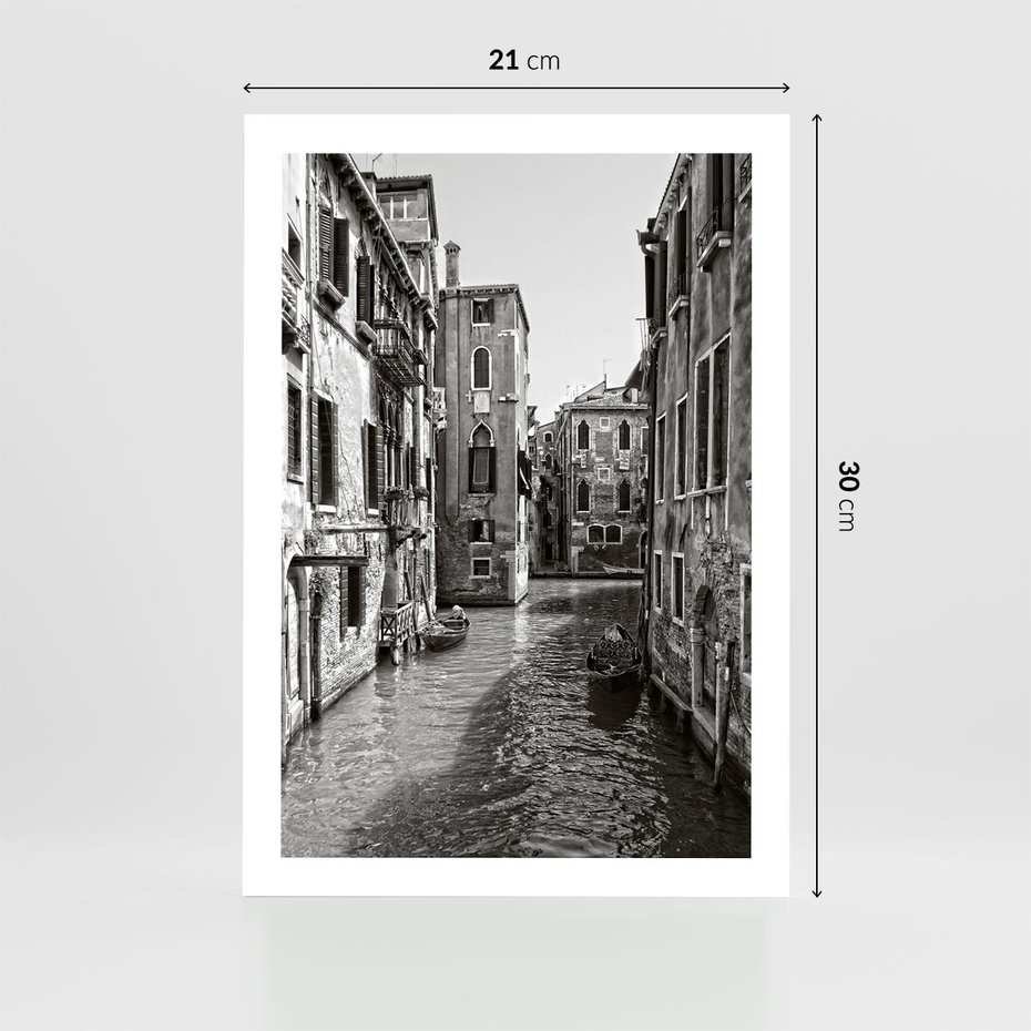 Plakat bez ramy 21x30 - Zabłądzić w Wenecji - wenecja, kanały