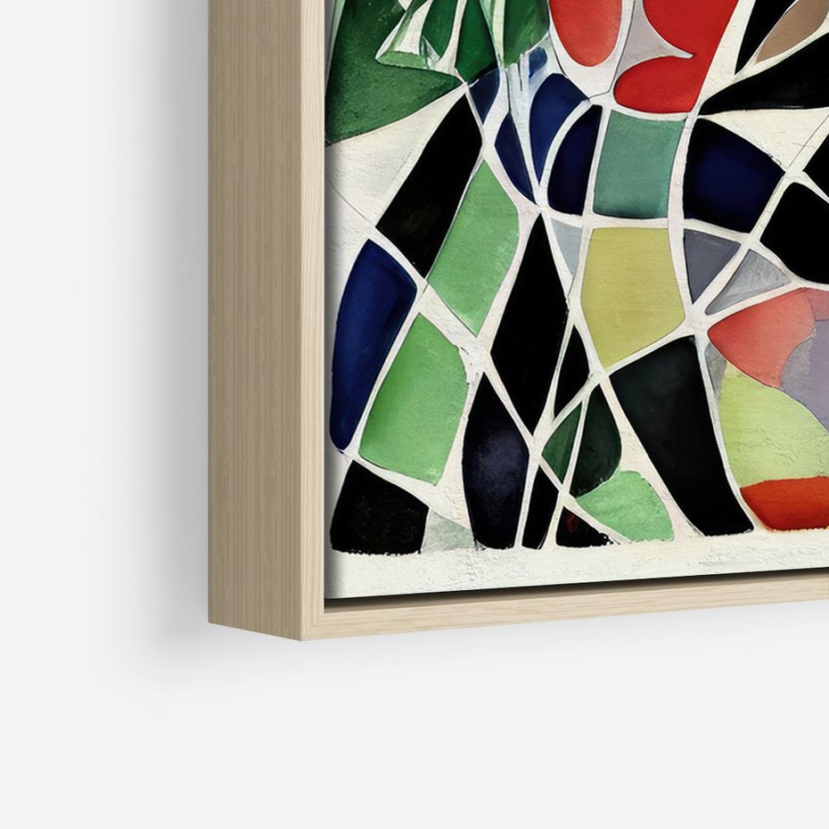 Obraz w ramie 70x100 - Taniec Plam i Kształtów - abstrakcyjny akwarelowy obraz, plamy - rama drewno