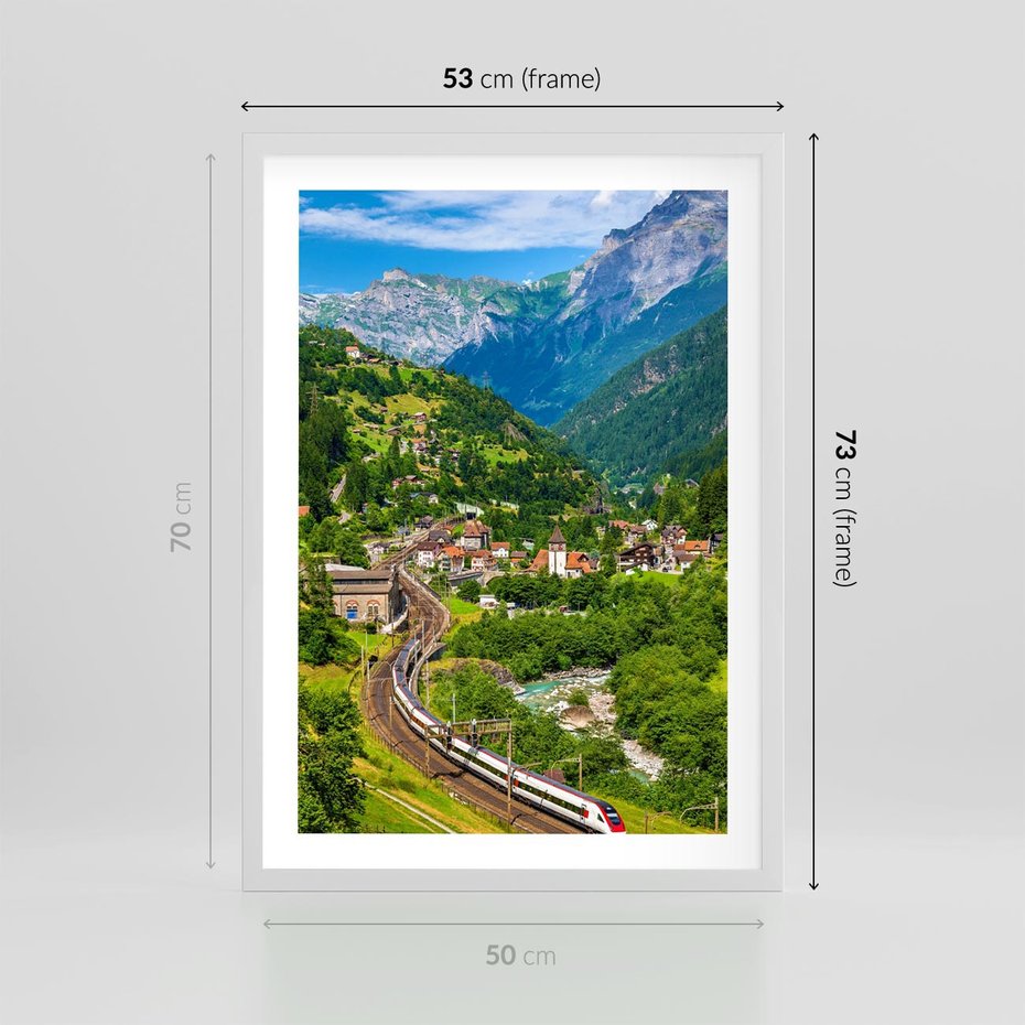 Plakat w ramie 50x70 - Magiczne Horyzonty - pejzaż, perspektywa - rama biała