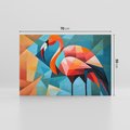 Obraz na płótnie 70x50 - Flamingo - postać flaminga, kubizm