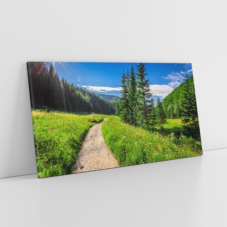 Obraz na płótnie 120x60 - Harmonia natury - góry, łąka