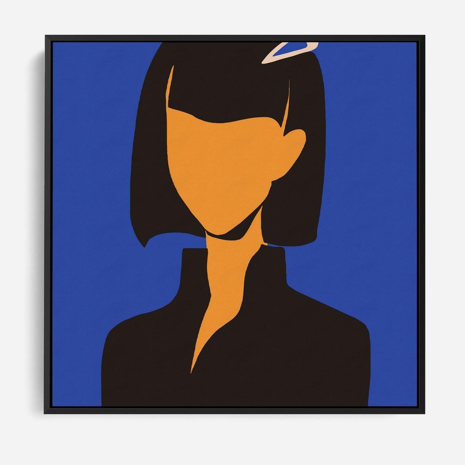 Obraz w ramie 50x50 - Energetyczne Zestawienie - sztuka nowoczesna, plakat - rama czarna