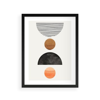 Plakat w ramie 40x50 - Geometryczna Przygoda - nowoczesna grafika, geometria - rama czarna