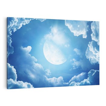 Obraz na płótnie 120x80 - Księżycowe Chmury - księżyc, chmury