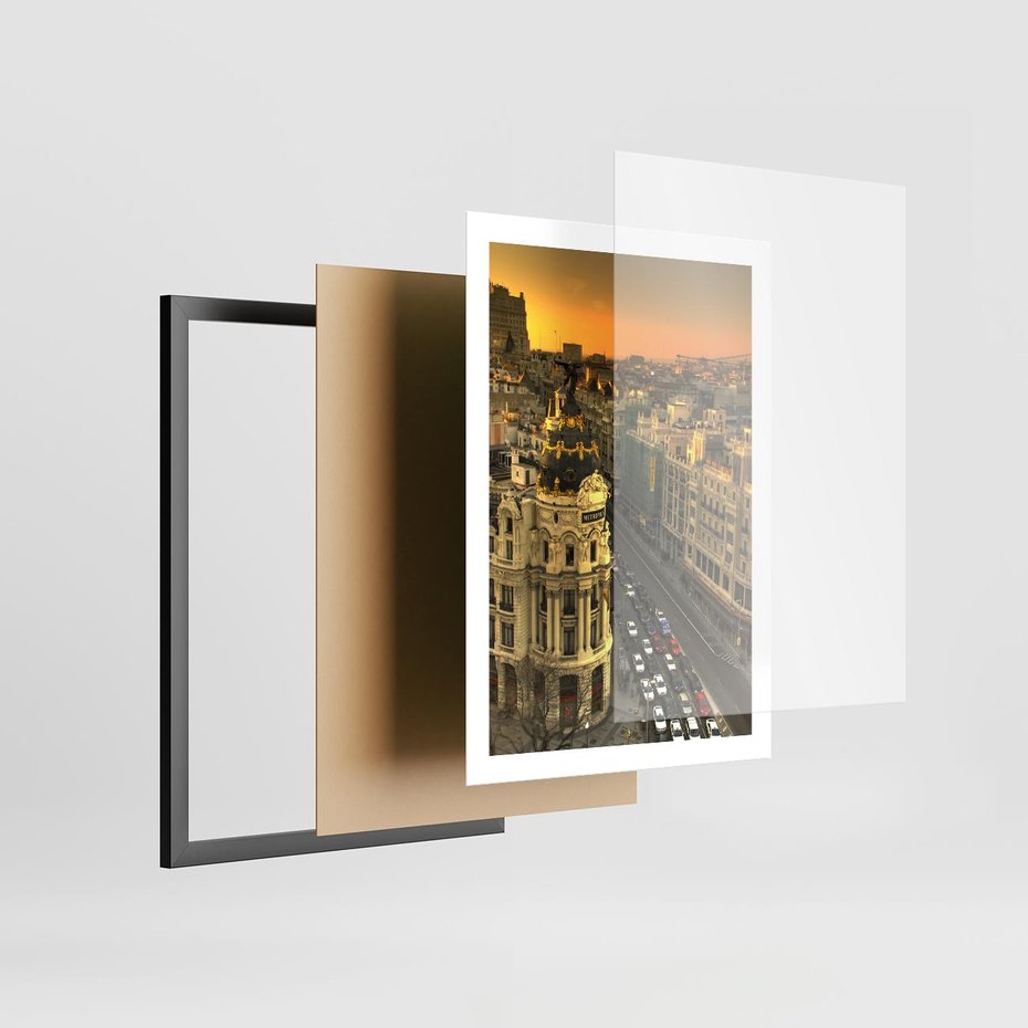 Plakat w ramie 50x70 - Miasto Metropolii - miasto, metropolia - rama czarna