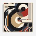 Obraz w ramie 80x80 - Wibracje Marzeń - abstrakcyjny obraz, geometryczne koła - rama drewno
