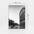 Obraz w ramie 70x100 - Echa Historii - czarno biała fotografia, koloseum - rama biała