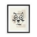 Plakat w ramie 40x50 - Minimalistyczny Kot: Czarna Kreska - kot, grafika - rama czarna