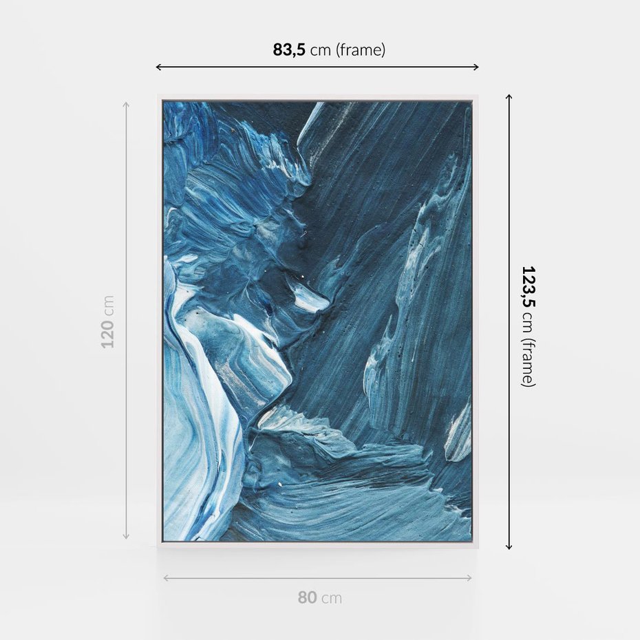 Obraz w ramie 80x120 - Wyrazista abstrakcja w akwareli - abstrakcja, akwarela - rama biała