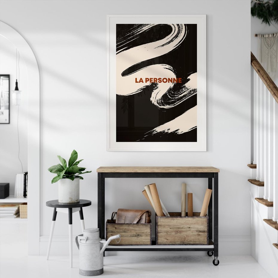 Plakat bez ramy 21x30 - Ciemna Abstrakcja - abstrakcja w ciemnych kolorach, czarny