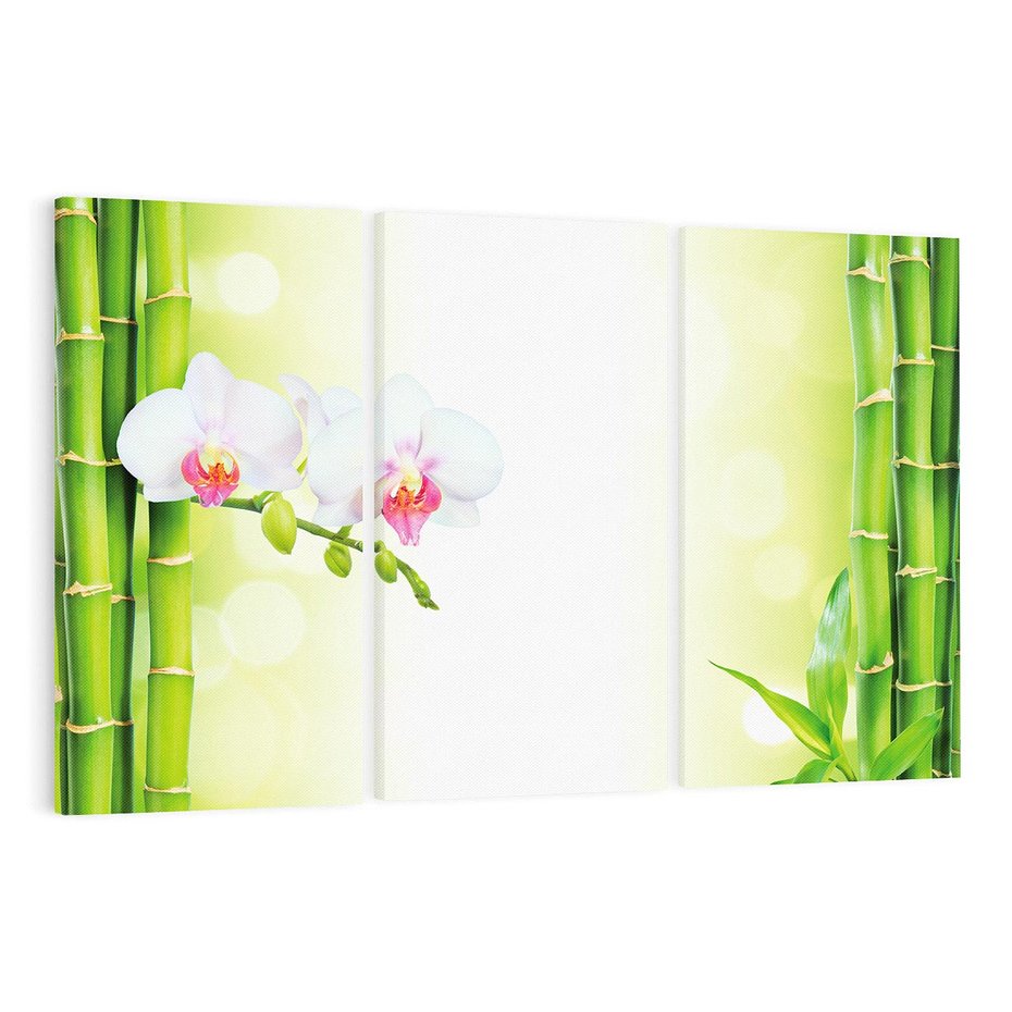Obraz na płótnie 120x80 - Orchidea, Bambus i Relaks w SPA - orchidea, kwiat