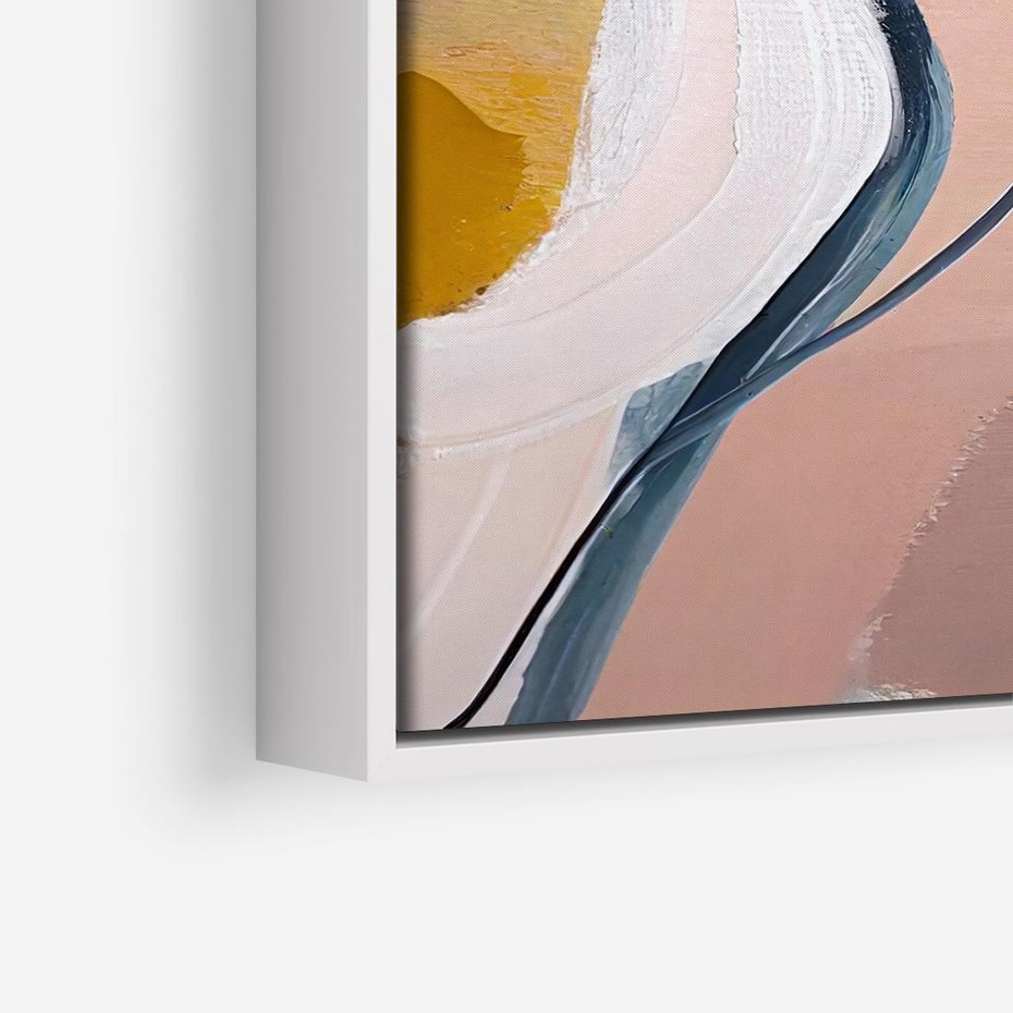 Obraz w ramie 80x80 - Ścieżki Emocji - abstrakcja, farby olejne - rama biała