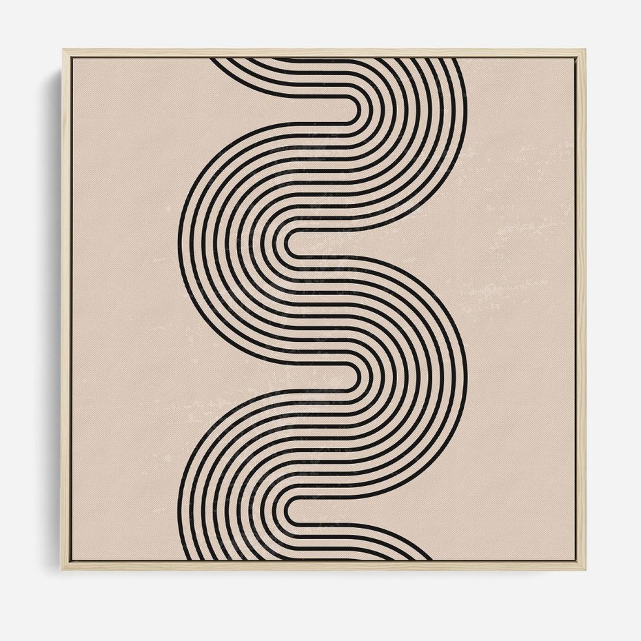 Obraz w ramie 80x80 - Bezgraniczne Odbicia - abstrakcyjne linie, geometria - rama drewno