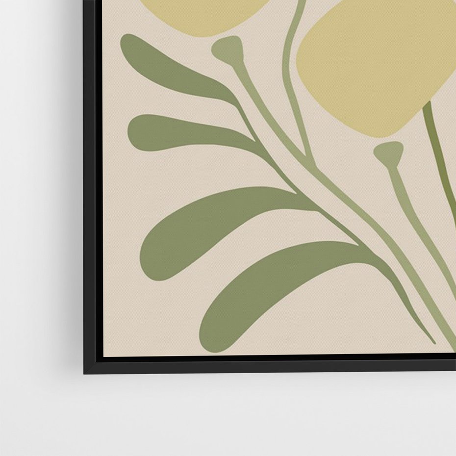 Obraz w ramie 50x70 - Uspokojenie Wśród Roślin - nowoczesny plakat, roślinność - rama czarna
