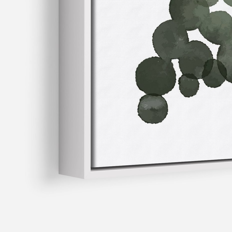 Obraz w ramie 70x100 - Grono Abstrakcji - minimalistyczny plakat, winogrona - rama biała