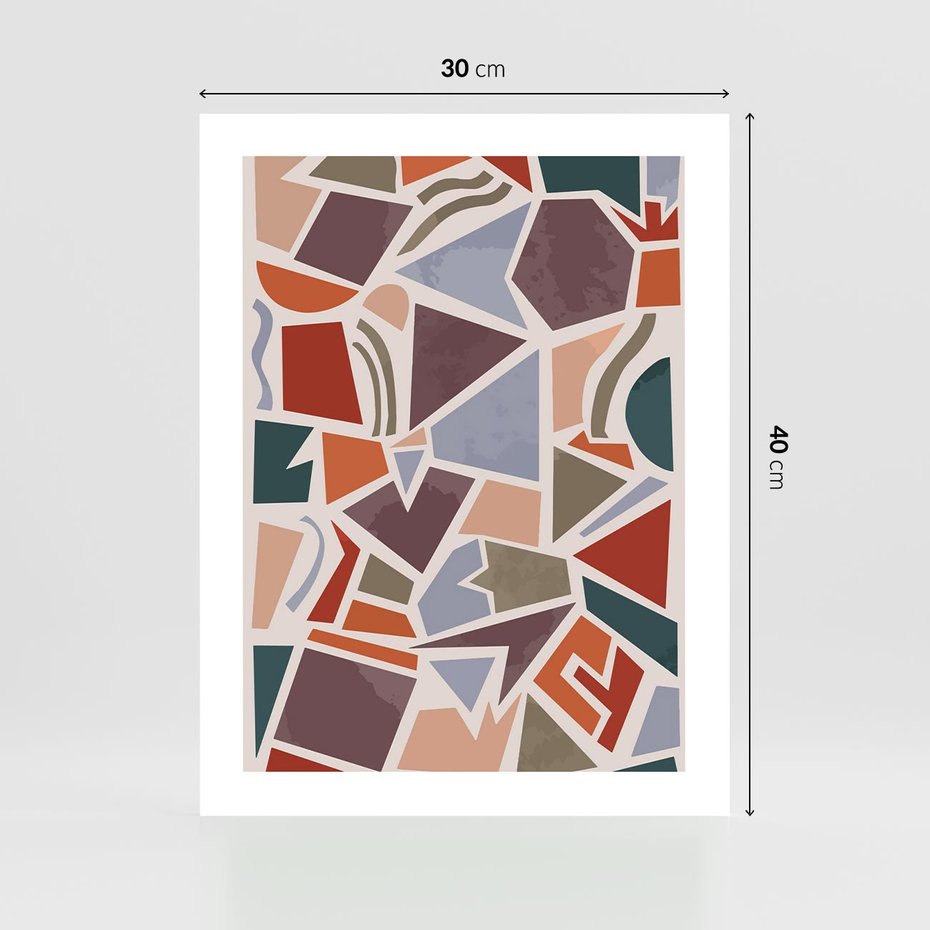Plakat bez ramy 30x40 - Intrygujące Rozbicie - gemoetryczne kształty, mozaika