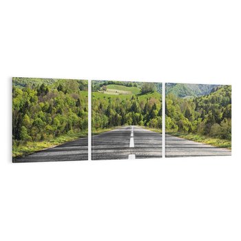 Obraz na płótnie 90x30 - Droga przez góry: podróż do przygody - droga, góry