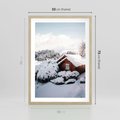 Plakat w ramie 50x70 - Zimowa Idylla w Górach - zima w górach, ośnieżone góry - rama drewno