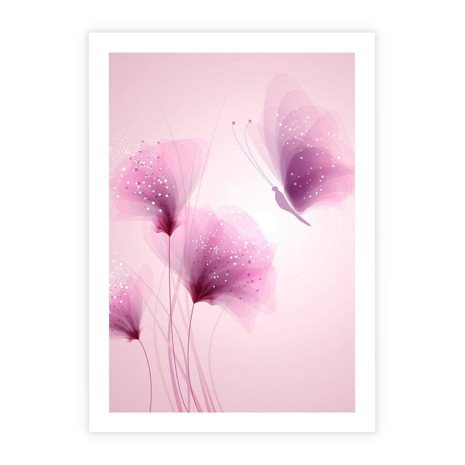 Plakat bez ramy 21x30 - Akwarelowe Kwiaty w Pastelach - kwiaty, akwarelowe