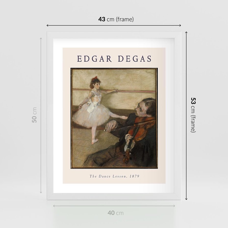 Plakat w ramie 40x50 - Klasyka Baletu - Edgar Degas, reprodukcja obrazu - rama biała