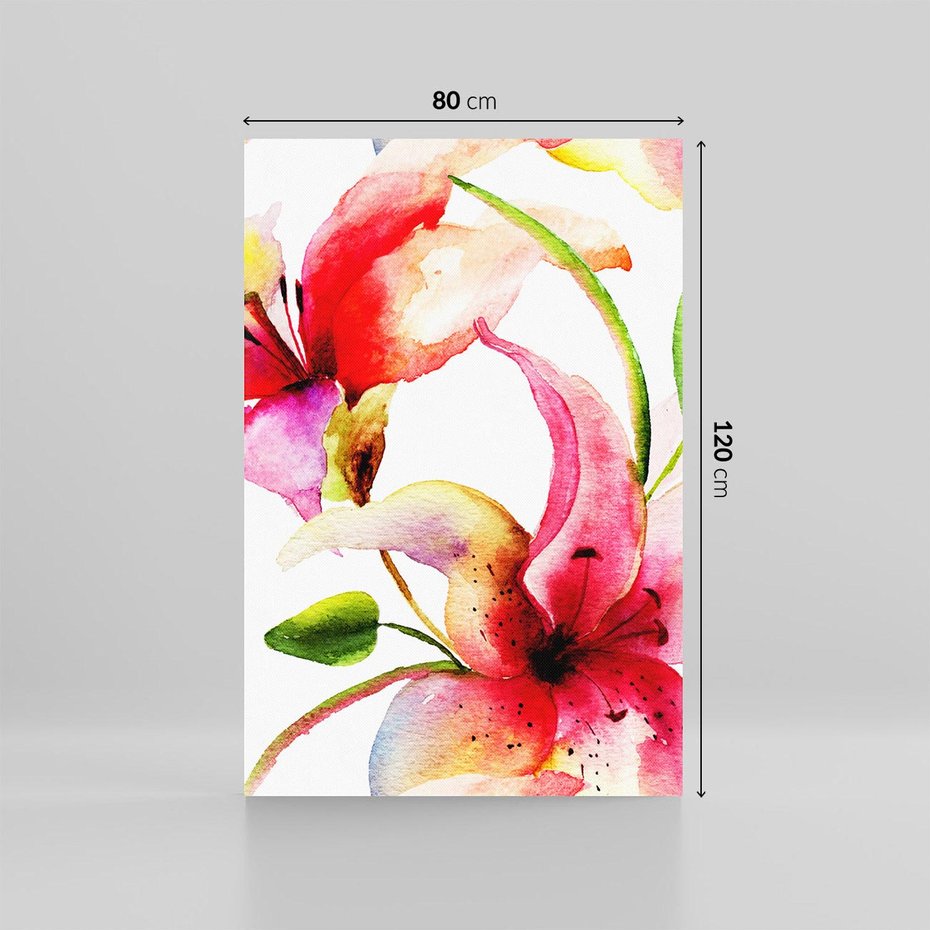 Obraz na płótnie 80x120 - Kwiaty w akwareli - delikatne piękno - kwiaty, akwarela