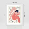 Plakat w ramie 40x50 - Dźwięk ciszy na płótnie - para zakochanych, graficzny obraz - rama biała
