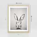 Plakat w ramie 40x50 - Szkicowany królik w grafice - szkic, królik - rama drewno