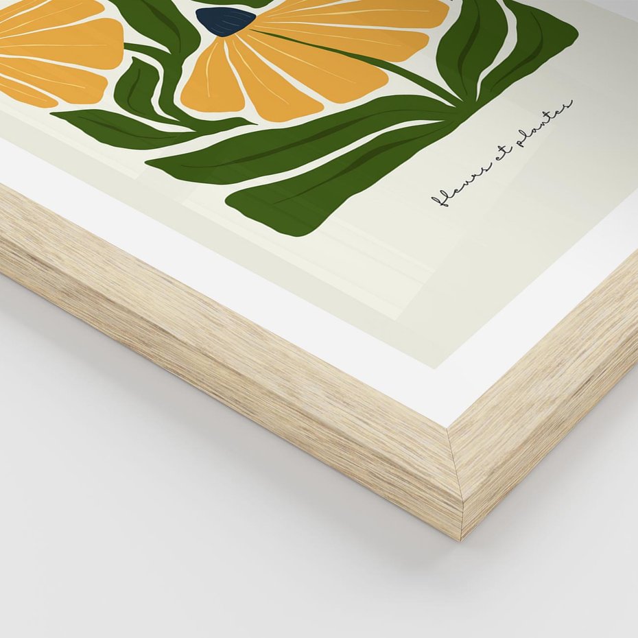 Plakat w ramie 40x50 - Kreatywne Wibracje - sztuka nowoczesna, kolorowe kwiaty - rama drewno