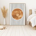 Obraz w ramie 50x70 - Eteryczne Krągłe Echa - boho obraz, geometria - rama drewno