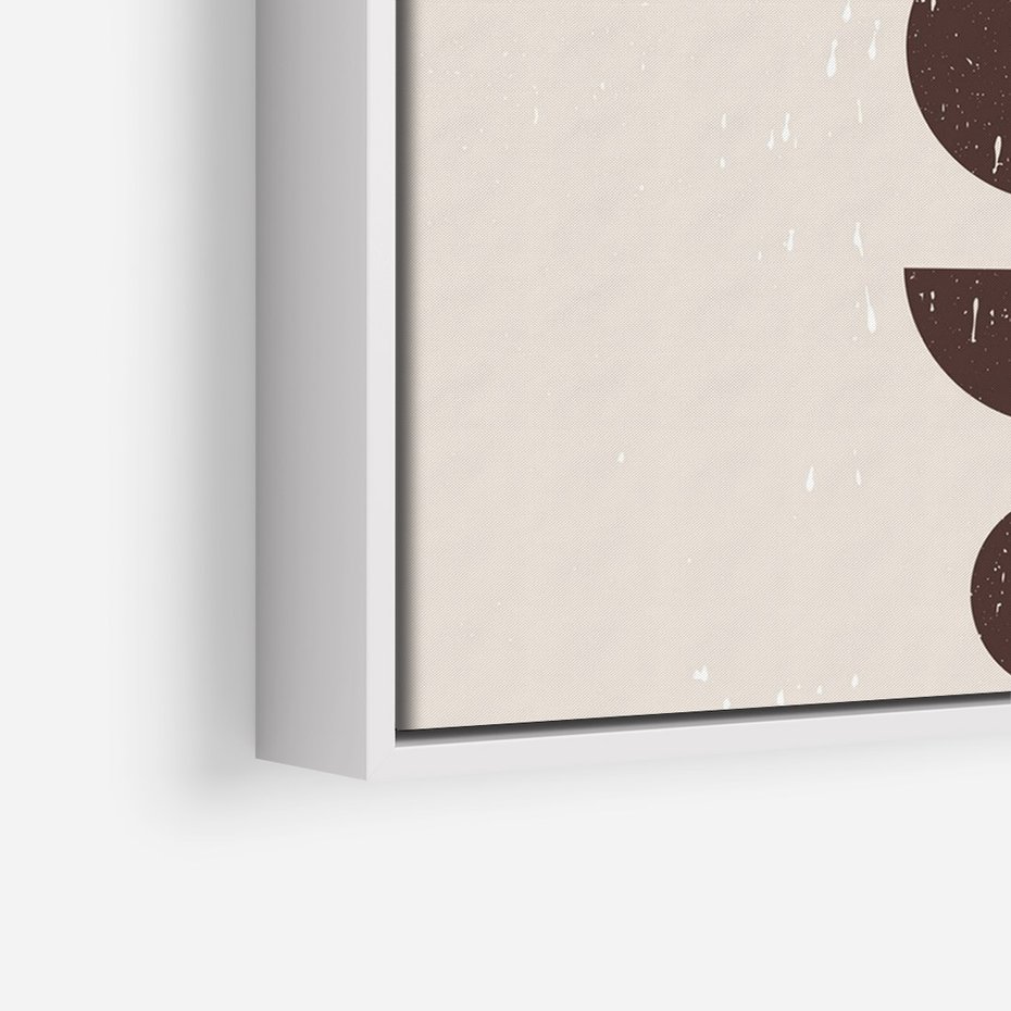 Obraz w ramie 70x100 - Migocące Granice - mid century styl, nowoczesna grafika - rama biała