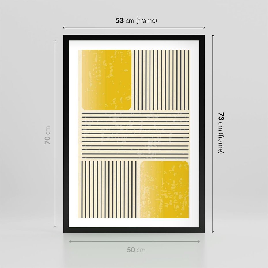 Plakat w ramie 50x70 - Geometria w Ruchu - geometria, proste linie - rama czarna