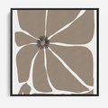 Obraz w ramie 50x50 - Złudne Zmysły - abstrakcyjny kwiat, beże i brązy - rama czarna